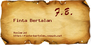 Finta Bertalan névjegykártya